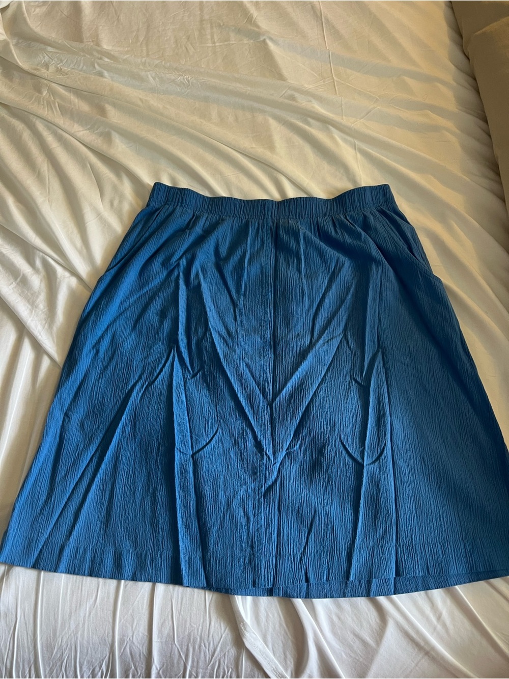 Vintage Francisca Blue A-Line Elastic Waist Skirt size 16